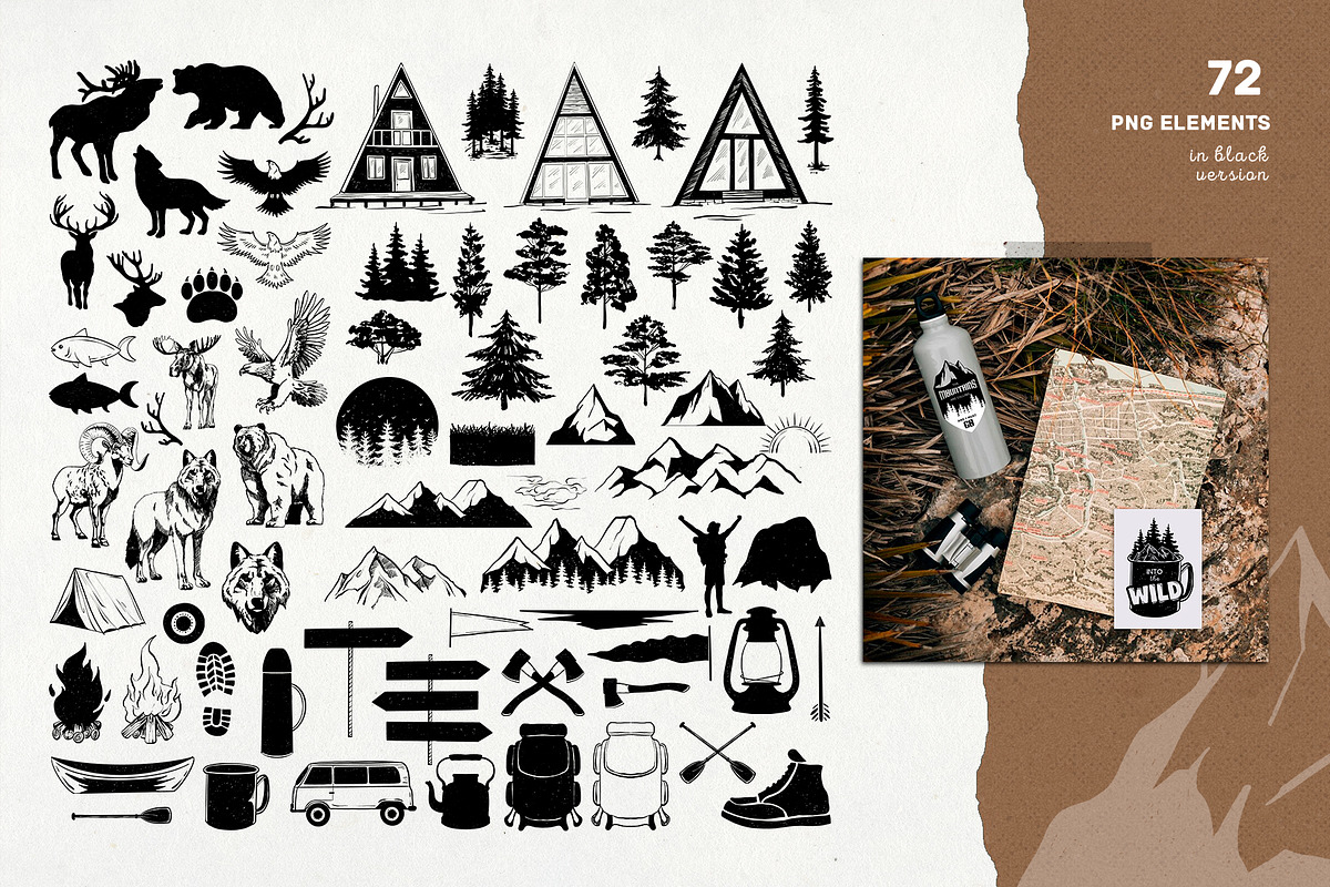 Wilderness & Camping graphic set, an Object Graphic by VerAna (Photo 6 of 24)