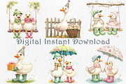 Spring Silly Goose Clipart, 40 png, an Animal Illustration by GalaDesign03 (Thumbnail 4 of 6)