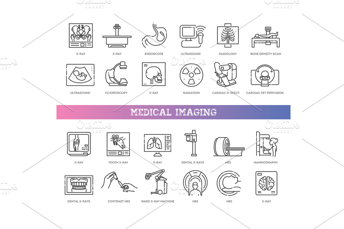 Medical imaging icons, an Icon by Tettygreen