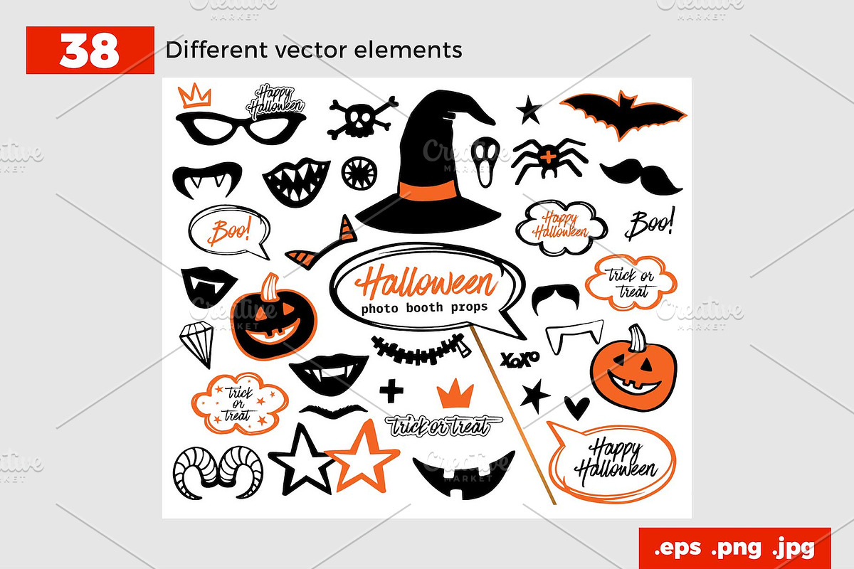 Halloween Party Photo Booth Props A4, an Object Graphic by Sopelkin (Photo 2 of 3)
