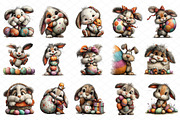 Whimsical Bunny Easter Clipart, an Illustration by cherrydesign (Thumbnail 3 of 4)