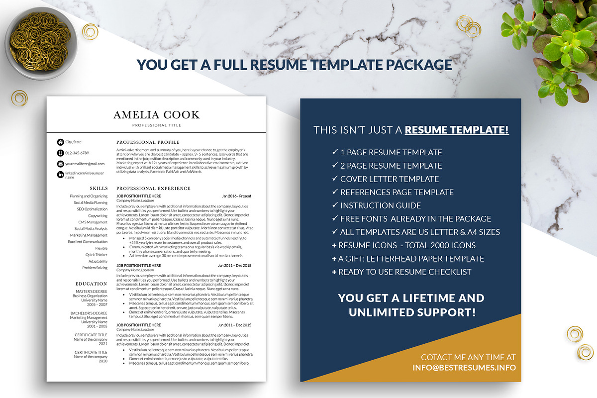 Modern Simple CV Resume Template, a Resume Template by BestResumes.Co (Photo 6 of 8)