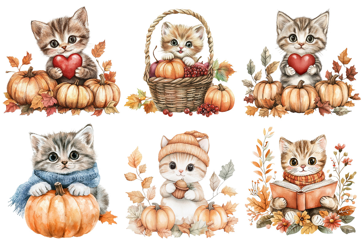Cute Autumn Kitten Sublimation, an Illustration by CitraGraphics (Photo 3 of 6)