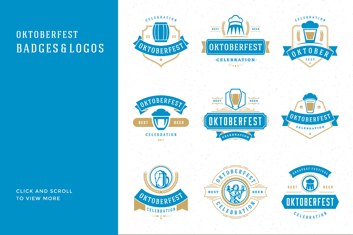 Oktoberfest vintage badges & labels, a Branding & Logo Template by Vasya Kobelev (Photo 8 of 25)