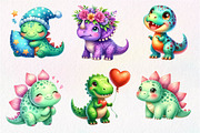 Cute Dinosaurs Sublimation Clipart, an Illustration by Dream Creation (Thumbnail 3 of 7)