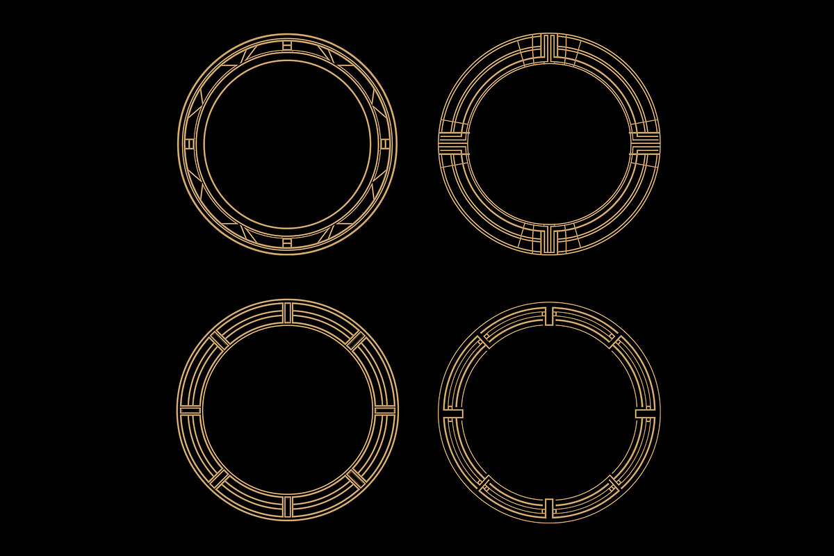 Art Deco 8 Round Frames, a Decorative Illustration by Stanislav Kharchevskyi (Photo 2 of 3)