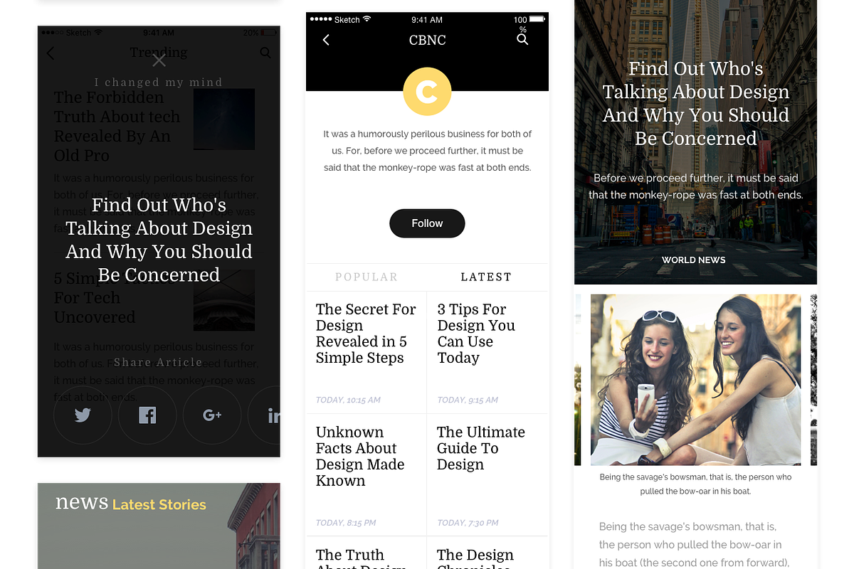 News App UI Kit, an UI Kit Template by Designerbundle (Photo 4 of 4)