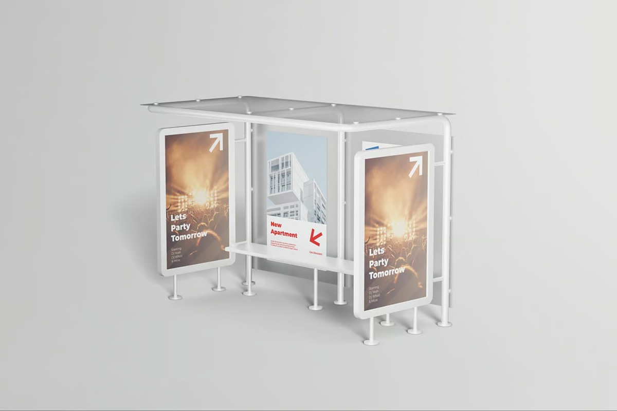 Bus Stop Billboard Mockup, an Advertising Mockup by Se٧enStudio (Photo 6 of 6)