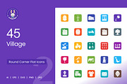 Village Filled Round Corner Icons, an Icon by IconBunny (Thumbnail 1 of 2)