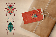 Folk art insects. Beetles collection, a Decorative Illustration by Neliakott ♥ (Thumbnail 3 of 10)