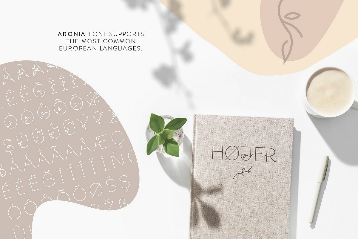 Aronia - Thin Line Logo Font preview 7