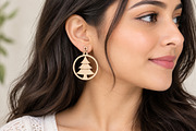 Christmas Tree Earrings Laser Cut, an Object Graphic by Canvas Craft (Thumbnail 3 of 3)