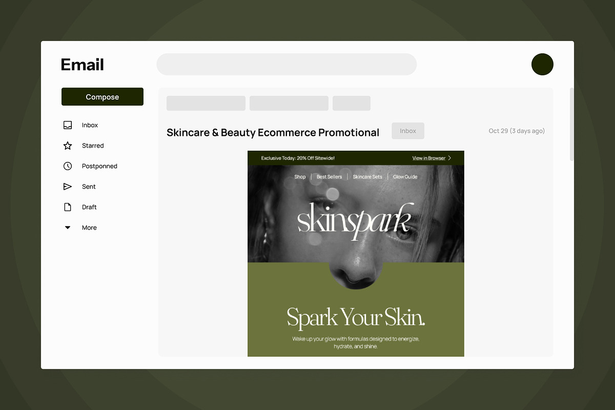 Skinspark Cosmetic Promo Email News, an UI Kit Template by productype1 (Photo 3 of 5)