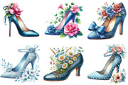 Blue High Heels with Beautiful Flowe, an Illustration by DreamArtGraphic (Thumbnail 2 of 5)