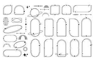 Frames and minimal line borders, a Decorative Illustration by Vector Tradition