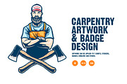 CARPENTRY wood work BADGE bundel, a Branding & Logo Template by grindstudio (Thumbnail 1 of 5)