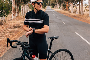 Full length of female cyclist, a Person Photo by Artem Varnitsin