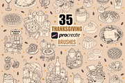 Thanksgiving brushes for Procreate, a Brush Add-On by PDknyStudio (Thumbnail 1 of 5)