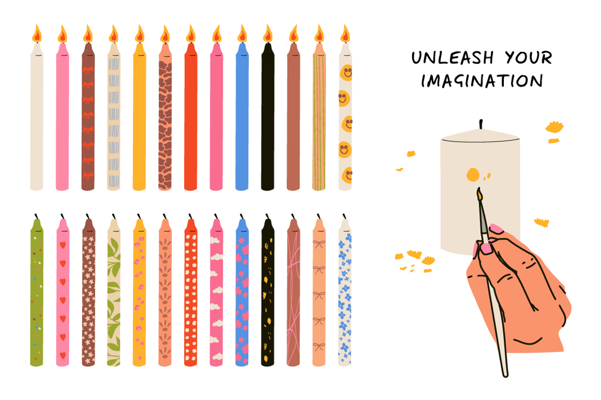 150+ Candle Making Clipart Set, an Object Illustration by Zeukaa (Photo 4 of 15)