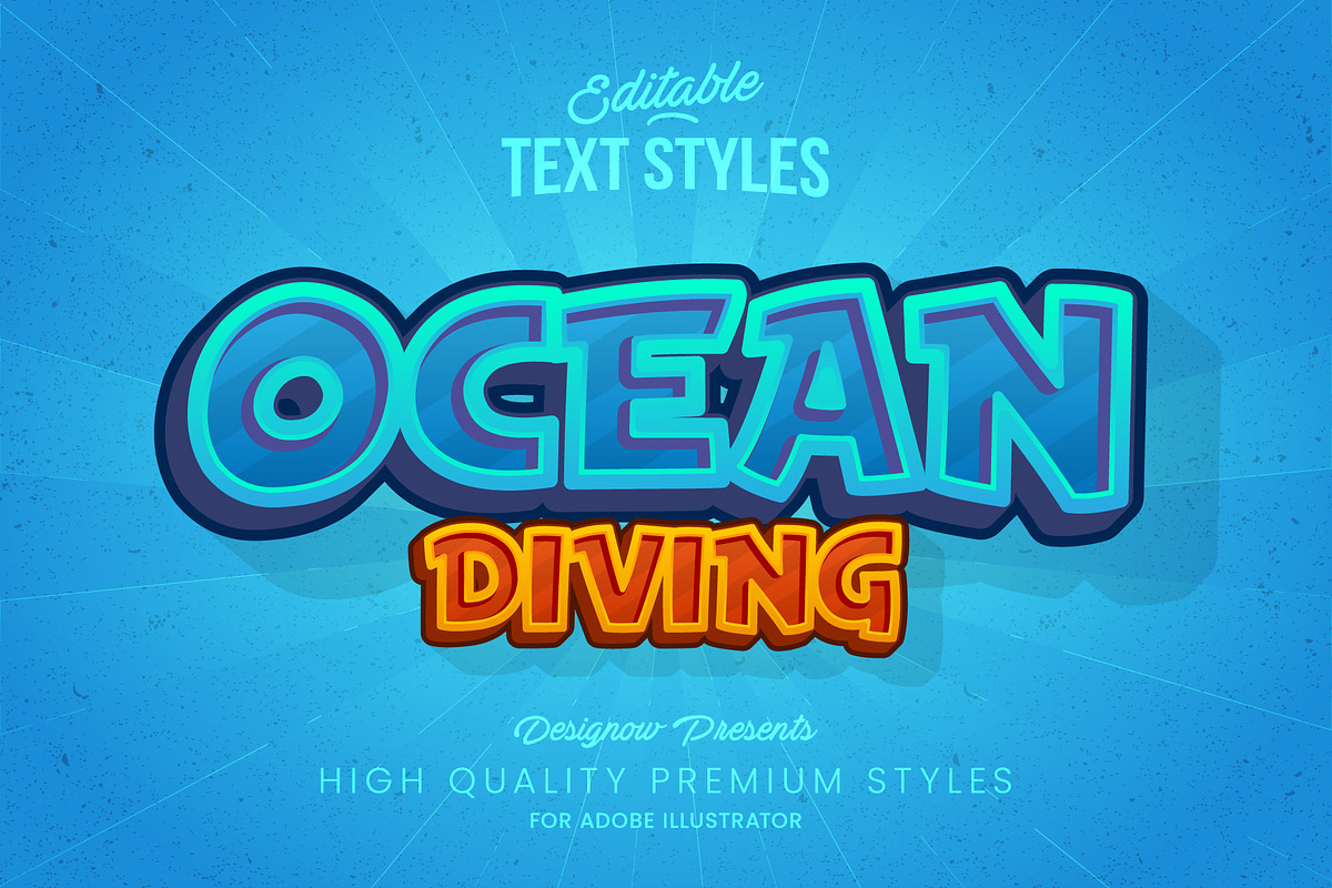 Deep Blue Text Style, a Layer Style Add-On by Designow Group