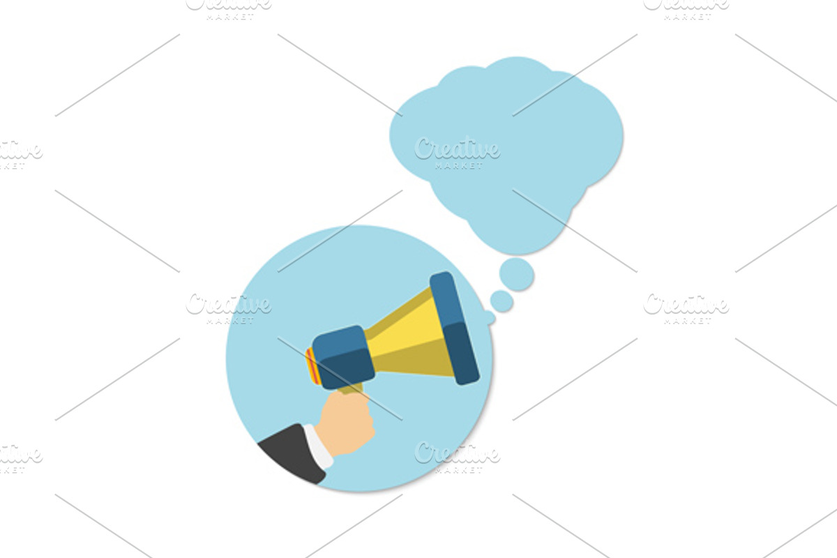 Set hand holding a yellow megaphone preview 2