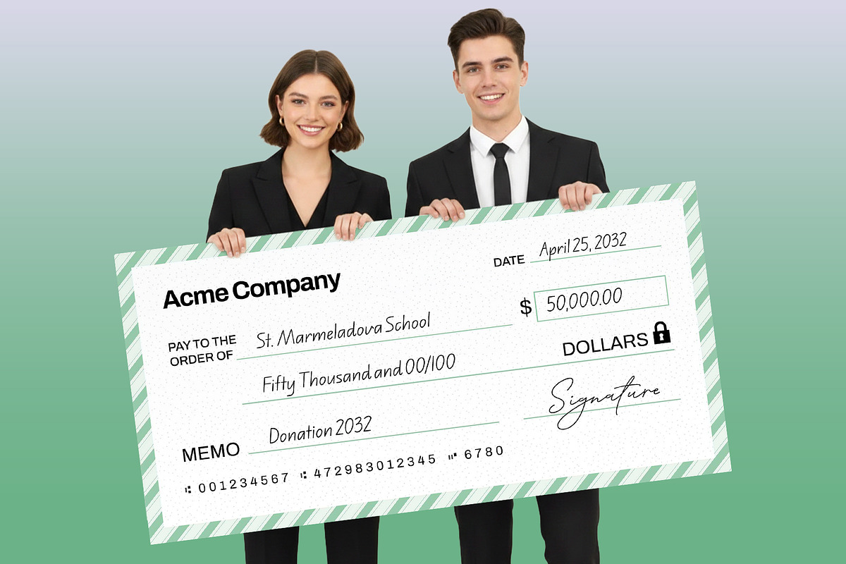 Giant Check Template, a Stationery Template by BrandPacks (Photo 2 of 6)