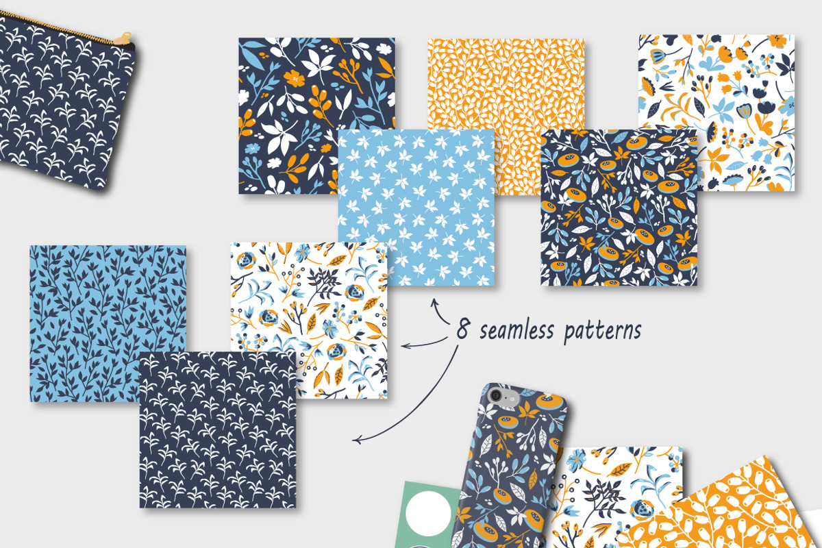 Bounty - vector floral set, a Pattern Graphic by Patterns in July