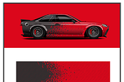 Dynamic Red Racing Graphic Set, a Transportation Illustration by CarWrap design (Thumbnail 1 of 3)