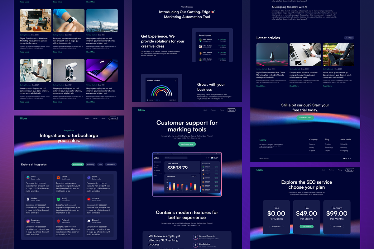 Marketing SaaS Website Design, an UI Kit Template by Ahmed Rubel (Photo 5 of 5)