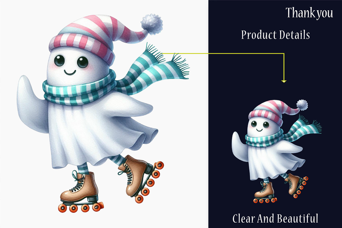 Funny Retro Halloween Ghost Clipart, a Graphic by designcity5 (Photo 5 of 5)