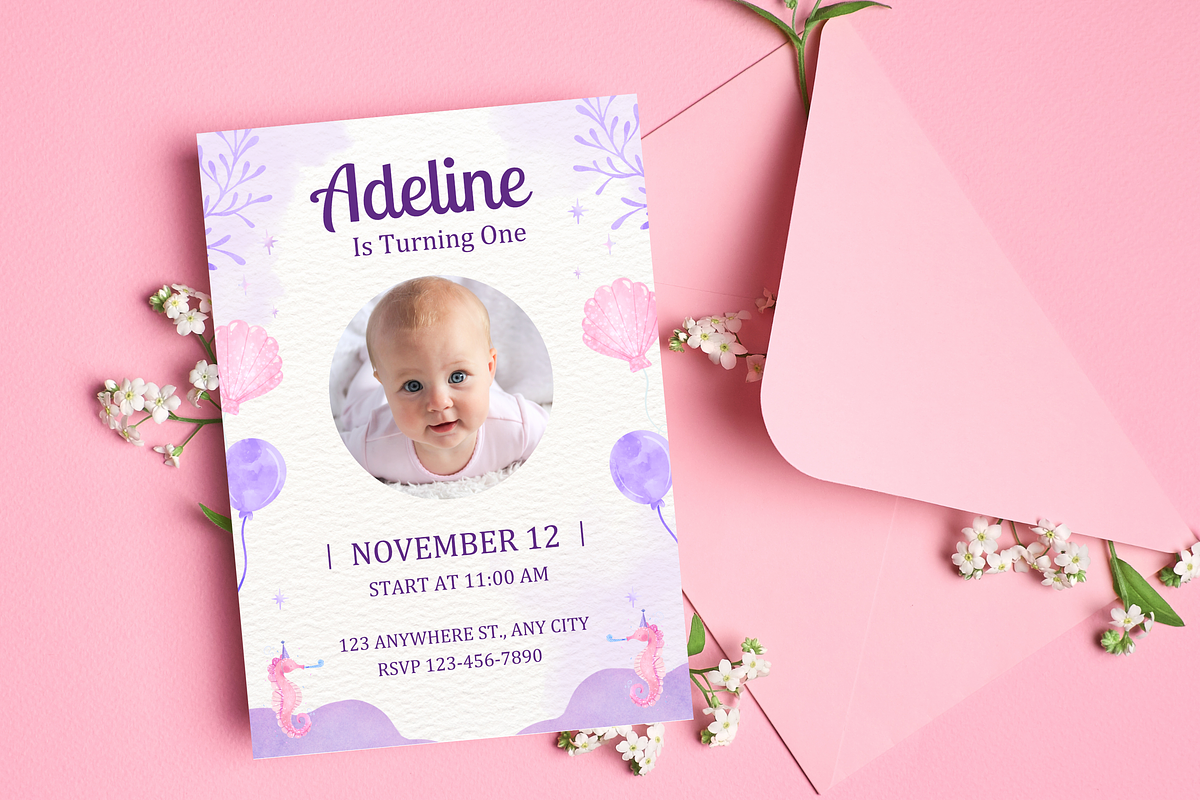1st Birthday Invitations Templates, a Templates & Theme by TemplateCastleStore (Photo 8 of 9)
