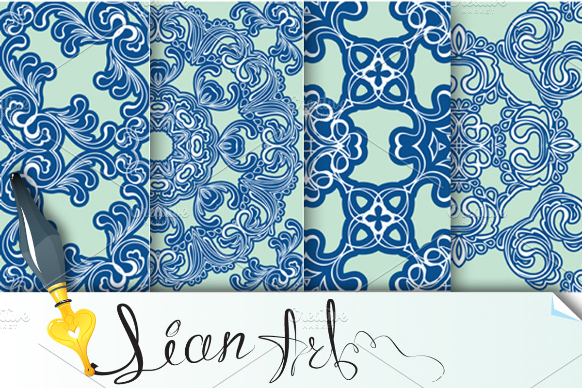 Set of 4 ornamental backgrounds
