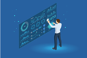 Isometric vector of a man, a Technology Illustration by Golden Sikorka