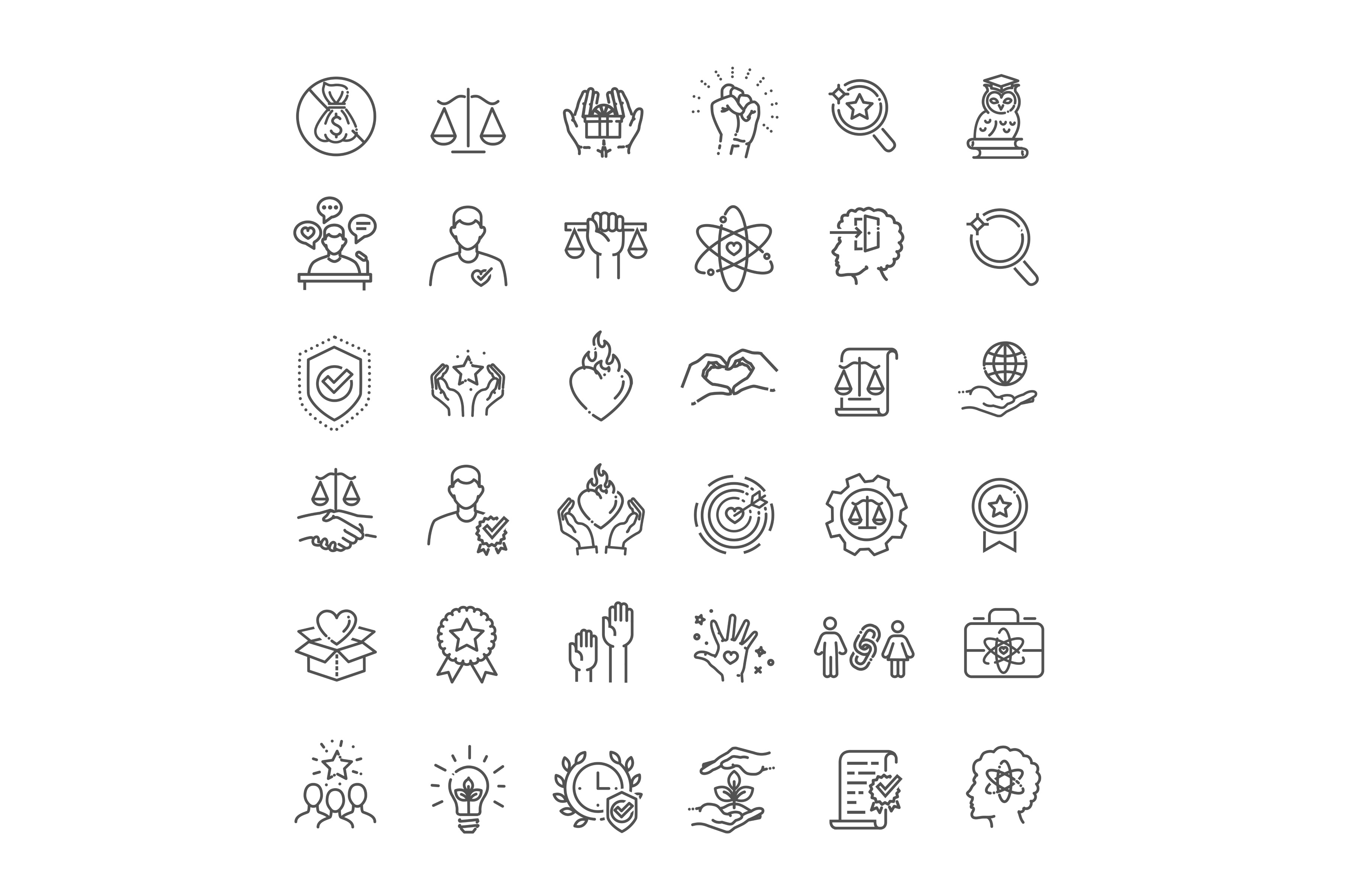 Ethics Icons. Linear Icons. Vector | Outline Icons ~ Creative Market