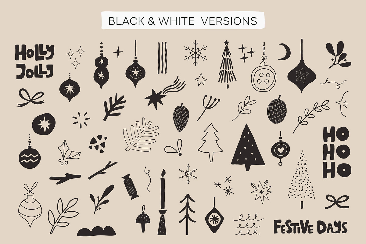 Cozy Holidays | Christmas Clipart, a Decorative Illustration by danceyourlife (Photo 5 of 15)