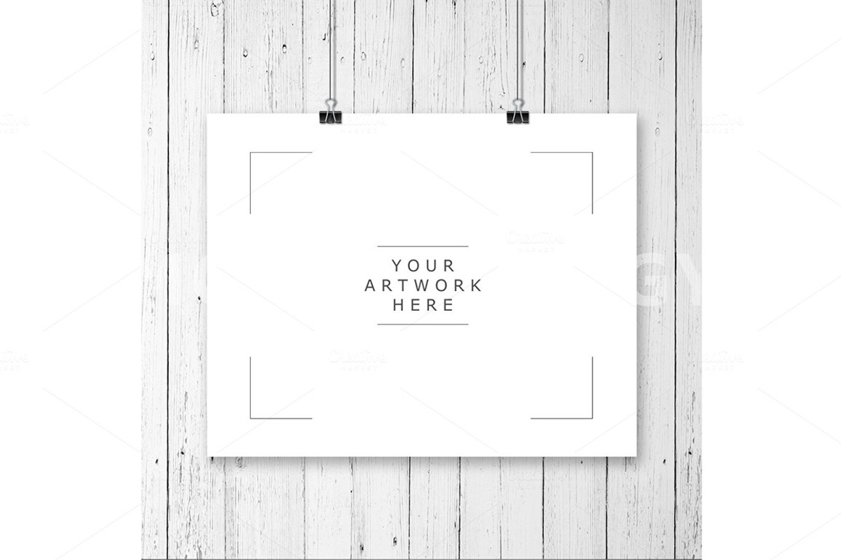 8x10 Hanging Paper Clips Mockup, a Print Template by mockupology