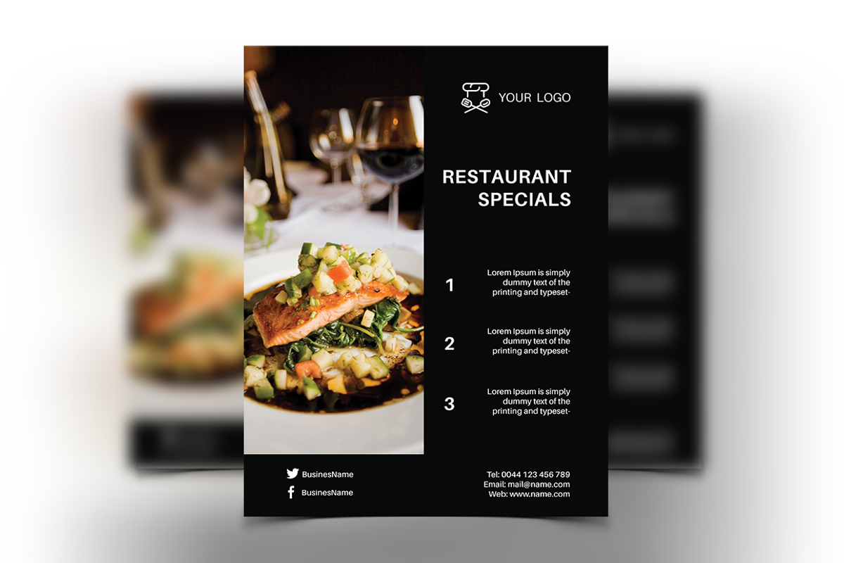 6 Restaurant Flyers, a Flyer Template by Creatricks (Photo 3 of 7)