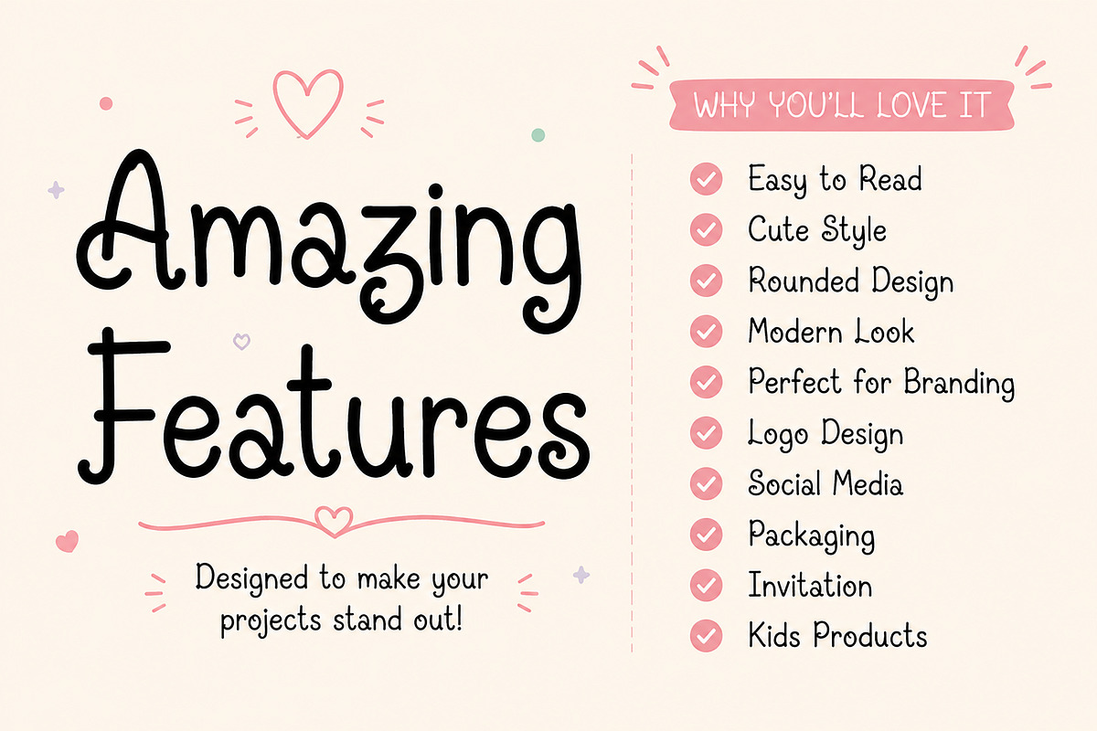 Bibabo – Cute Handwritten Font, a Handwritten Font by Wow Magic (Photo 4 of 5)