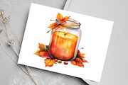 Watercolor Orange Autumn Clipart, an Illustration by Canvas Craft (Thumbnail 4 of 8)