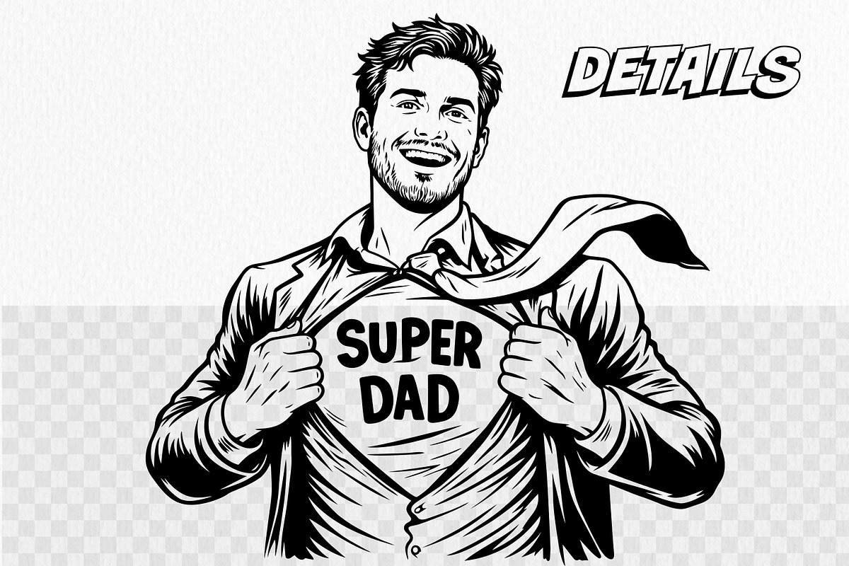 Super Dad Vector Pack, a Person Illustration by Tekuni (Photo 3 of 7)