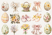 Easter Bunny Floral Clipart, an Illustration by NadiaTheronArt (Thumbnail 2 of 4)