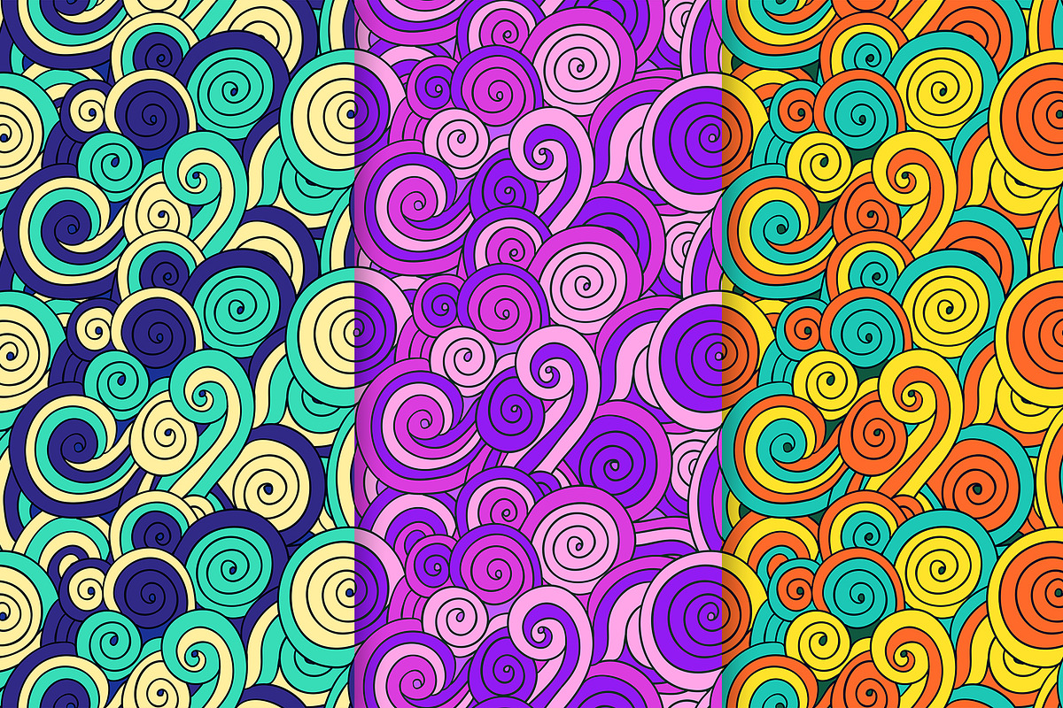 Set of bright psychedelic patterns, a Pattern Graphic by Robusta