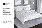 Bedroom and Bed Linen Mockup #1, an Apparel Mockup by Seven Lights (Thumbnail 1 of 6)
