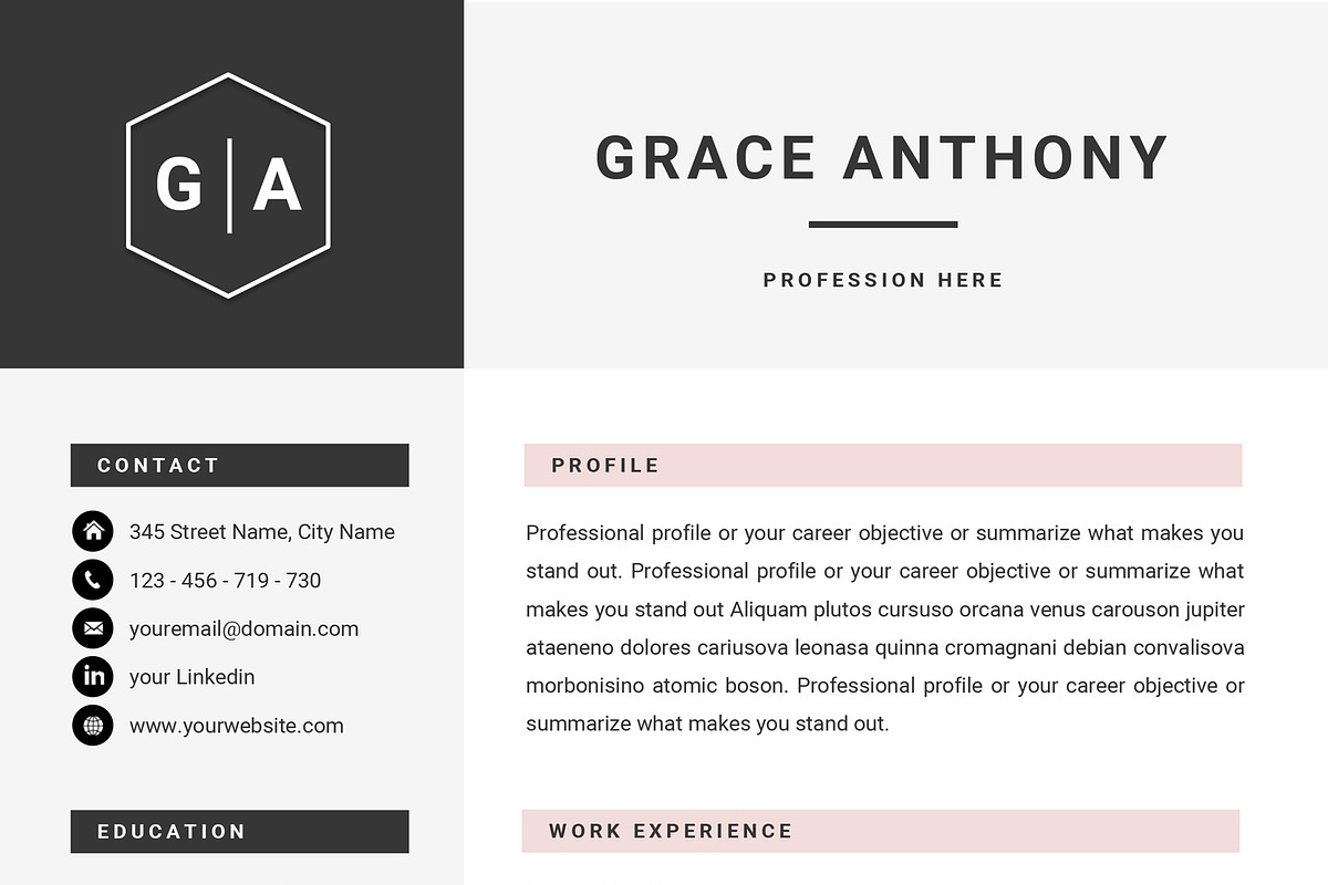 Professional CV Resume Template, a Resume Template by GResume (Photo 5 of 7)