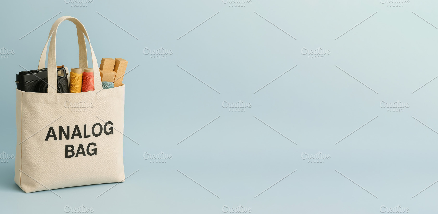 Canvas tote bag filled with various, a Photo by Dvoevnore photos