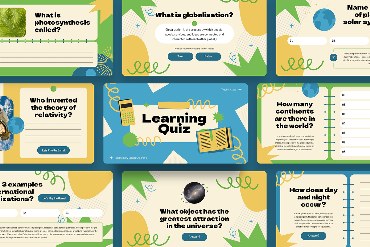 Learning Quiz PowerPoint, a Presentation Template by YossyOneStd (Photo 1 of 7)
