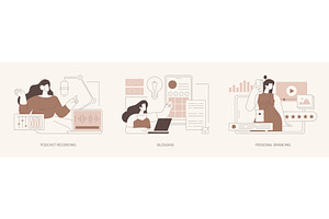 Blogger life isolated cartoon vector, a Person Illustration by Visual Generation