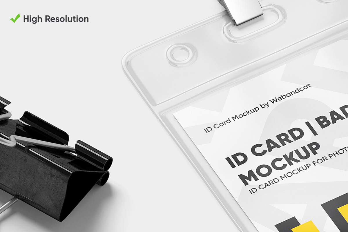 Vertical Name Tag Badge Mockup, a Merchandise Mockup by WebAndCat (Photo 5 of 12)