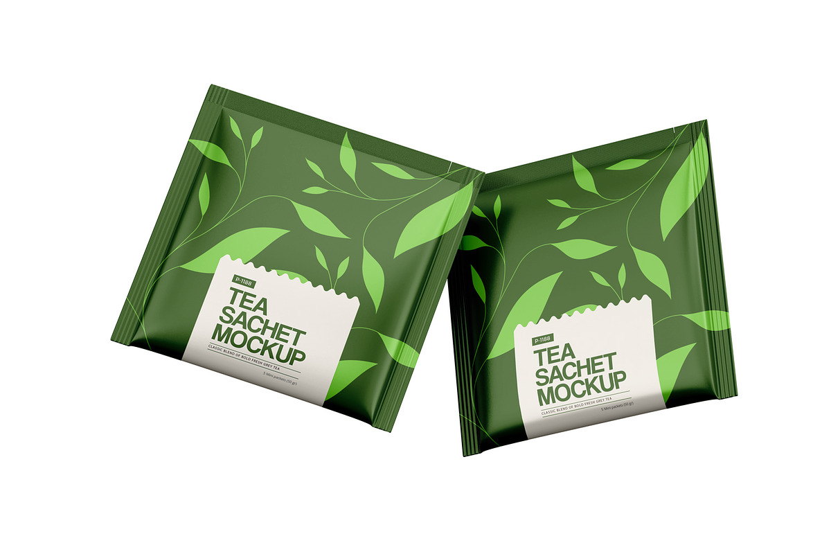 Tea Sachets with Box Mockup, a Packaging Mockup by Ram Studio (Photo 18 of 27)