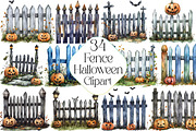 Watercolor Halloween Fence Clipart, an Illustration by DreamPrint404 (Thumbnail 1 of 5)